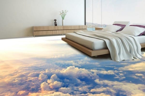 quarto com piso em porcelanato liquido 3d