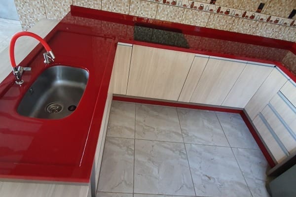 bancada vermelha resinada 