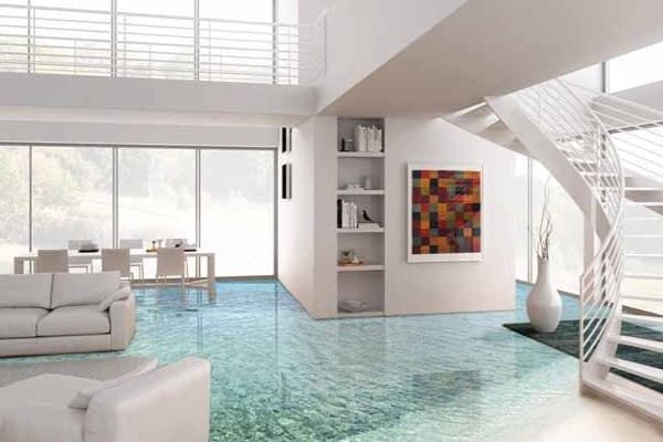 sala com piso de resina liquida
